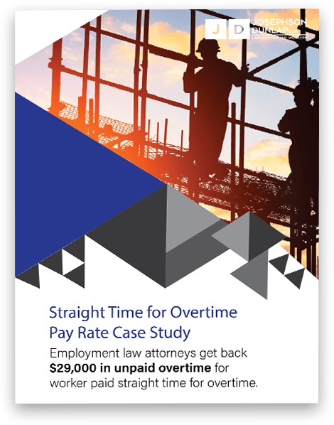 A poster with construction workers and the words " straight time for overtime pay rate case study ".